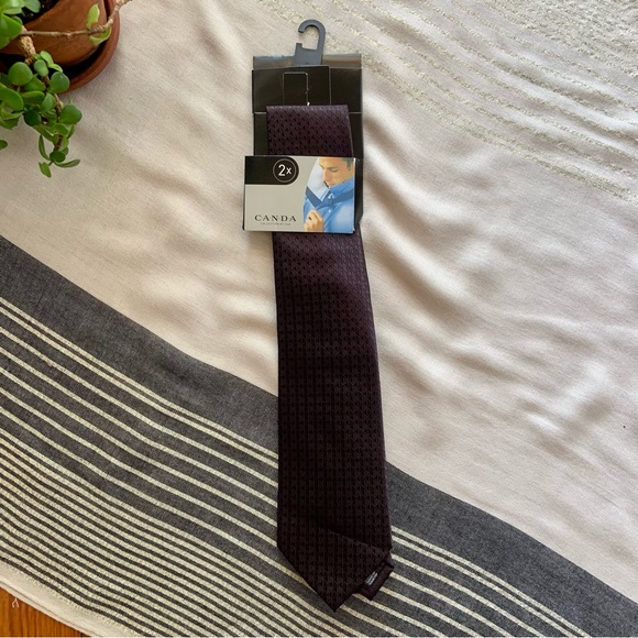NWT Canda Black Patterned Tie - Picture 1 of 5